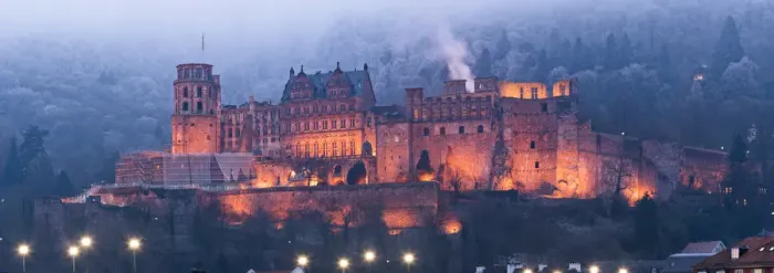 Framed Print : Heidelberg castle illuminated in winter at night, Baden-Wurttemberg, Germany Framed Print : Heidelberg castle illuminated in winter at night, Baden-Wurttemberg, Germany