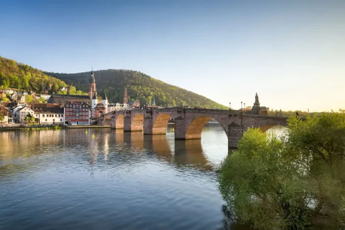 Framed Print : Heidelberg Old Bridge and Neckar river in spring, Baden-Wurttemberg, Germany Framed Print : Heidelberg Old Bridge and Neckar river in spring, Baden-Wurttemberg, Germany