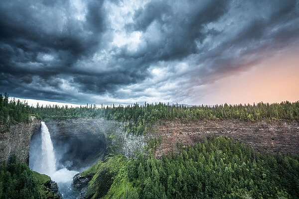 Helmcken Falls, Wells Gray Provincial Park, British Columbia, Canada. Stormy weather