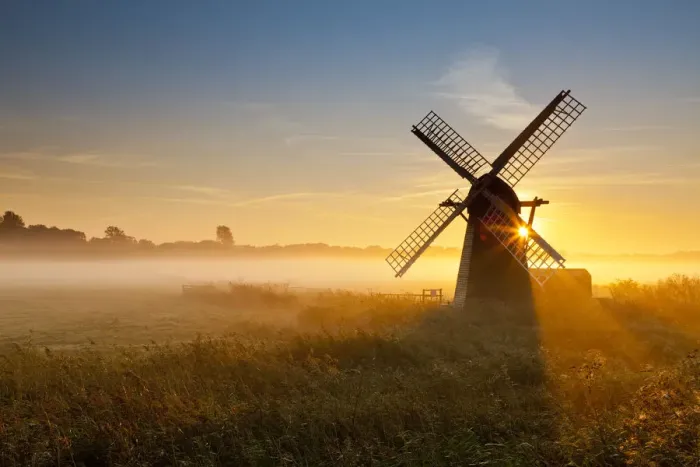 Framed Print : Herringfleet Mill at Sunrise, Suffolk, England Framed Print : Herringfleet Mill at Sunrise, Suffolk, England