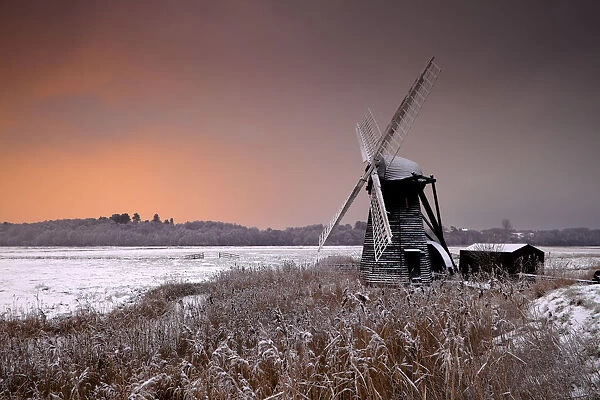 Herringfleet Mill in Winter, Suffolk, England