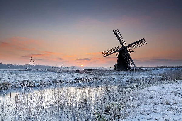Herringfleet Mill in Winter, Suffolk, England