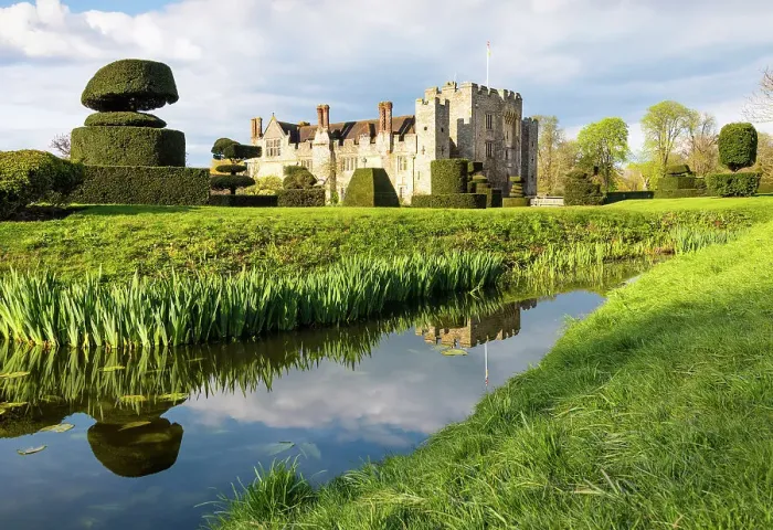 Framed Print : Hever Castle, 13th century double moated castle, and the childhood home of Anne Boleyn, Kent, England Framed Print : Hever Castle, 13th century double moated castle, and the childhood home of Anne Boleyn, Kent, England