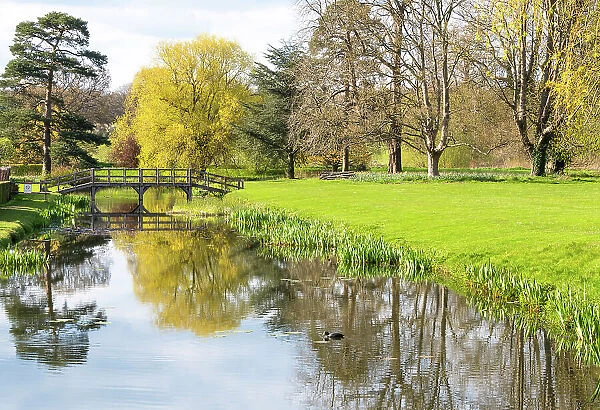 Hever Castle gardens in spring, Kent, England