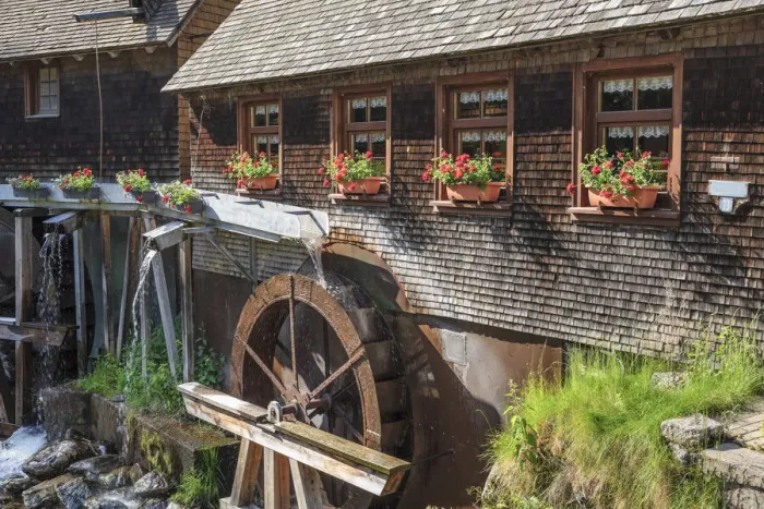 Framed Print : Hexenlochmuhle mill near Furtwangen, Black Forest, Baden-Wurttemberg, Germany