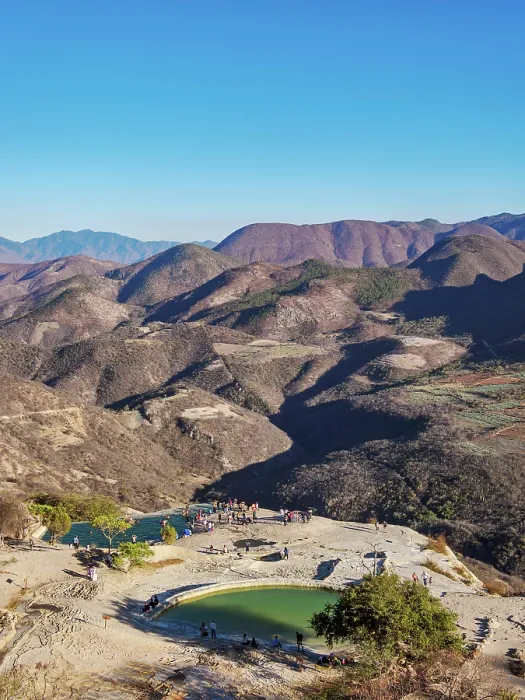 Framed Print : Hierve el Agua pools at sunset, elevated view, San Lorenzo Albarradas, Oaxaca State, Mexico Framed Print : Hierve el Agua pools at sunset, elevated view, San Lorenzo Albarradas, Oaxaca State, Mexico