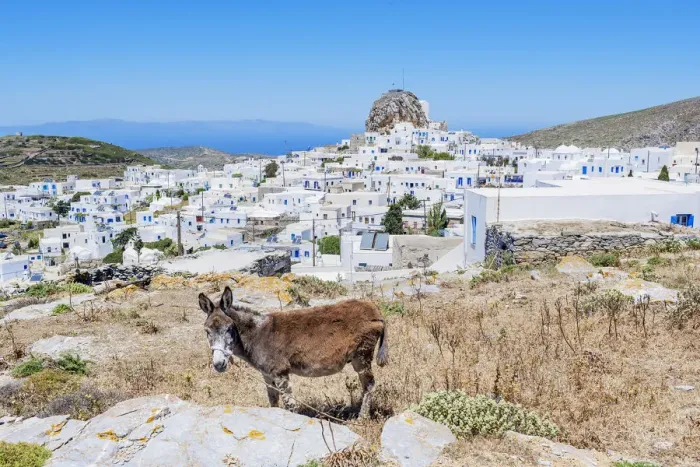 Framed Print : High angle view of Chora, Amorgos, Cyclades Islands, Greece Framed Print : High angle view of Chora, Amorgos, Cyclades Islands, Greece