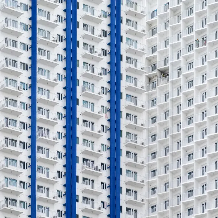Framed Print : High-rise apartment building in Makati City central business district, Metro Manila