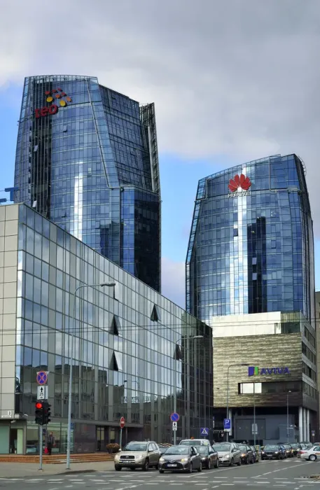 Framed Print : High-rise office buildings in the modern city. Vilnius, Lithuania Framed Print : High-rise office buildings in the modern city. Vilnius, Lithuania