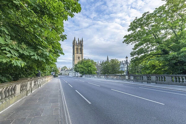 High Street and Magdalen College Tower, Oxford, Oxfordshire, England