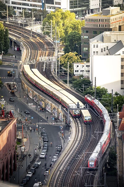 High view of Alexanderplatz, Mitte district, Berlin, Germany
