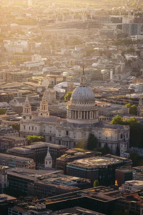 Framed Print : High view of the city of london with St Paul Church, London, United Kingdom