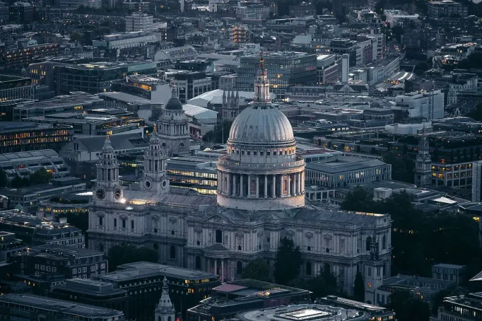 Framed Print : High view of the city of london with St Paul Church, London, United Kingdom Framed Print : High view of the city of london with St Paul Church, London, United Kingdom