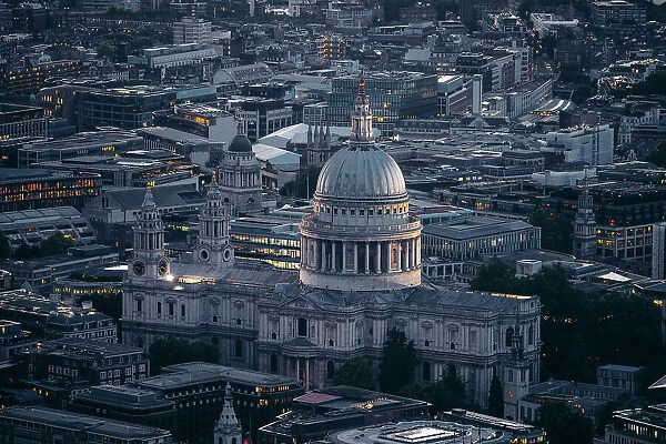 High view of the city of london with St Paul Church, London, United Kingdom