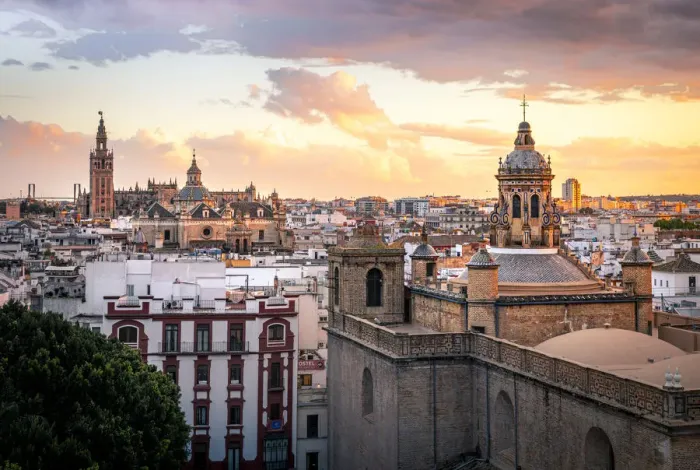 Framed Print : High view of Seville from Metropol Parasol public walking sculpture Framed Print : High view of Seville from Metropol Parasol public walking sculpture