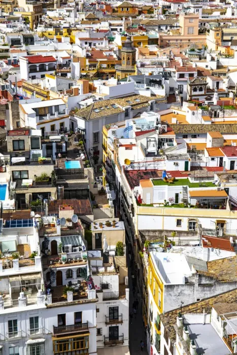 Framed Print : A high view of Seville streets and palaces, from Giralda Tower Framed Print : A high view of Seville streets and palaces, from Giralda Tower