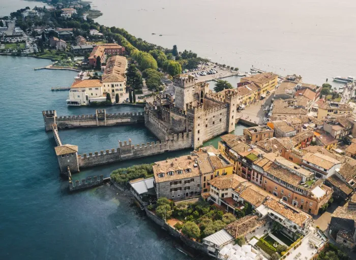 Framed Print : High view of Sirmiones Castle, Brescia province, Garda Lake, Lombardy, Italy Framed Print : High view of Sirmiones Castle, Brescia province, Garda Lake, Lombardy, Italy