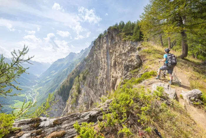 Framed Print : Hiker on a cliff, Plan Cou, Val di Rhemes, Gran Paradiso National Park, Vallee d Aoste Framed Print : Hiker on a cliff, Plan Cou, Val di Rhemes, Gran Paradiso National Park, Vallee d Aoste