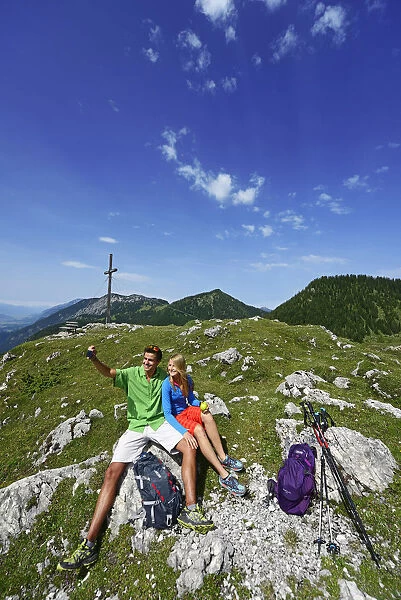 Hikers on the Ankerberg, Tyrolean Eagle, Kitzbuhel Alps, Tyrol, Austria, Europe, MR