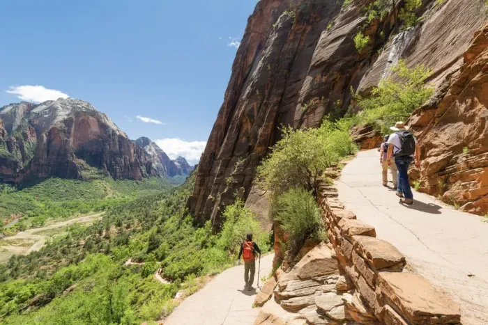 Framed Print : Hikers on the trail to Angels Landing Zion National Park, Utah, USA Framed Print : Hikers on the trail to Angels Landing Zion National Park, Utah, USA