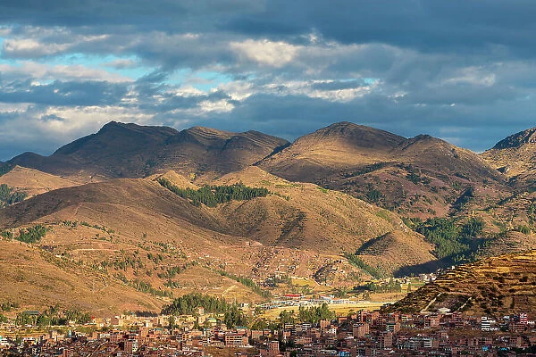 Hills around Cusco at sunset, UNESCO, Cusco, Cusco Province, Cusco Region, Peru
