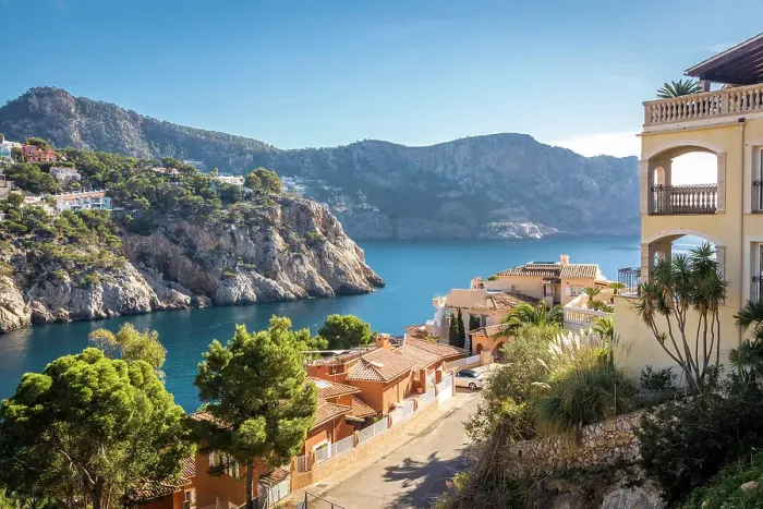 Framed Print : Hillside villas overlooking the bay of Port d`Andratx, Mallorca, Balearic Islands, Spain Framed Print : Hillside villas overlooking the bay of Port d`Andratx, Mallorca, Balearic Islands, Spain