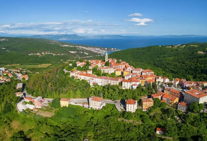 Framed Print : Hilltop village of Labin, Istria, Croatia