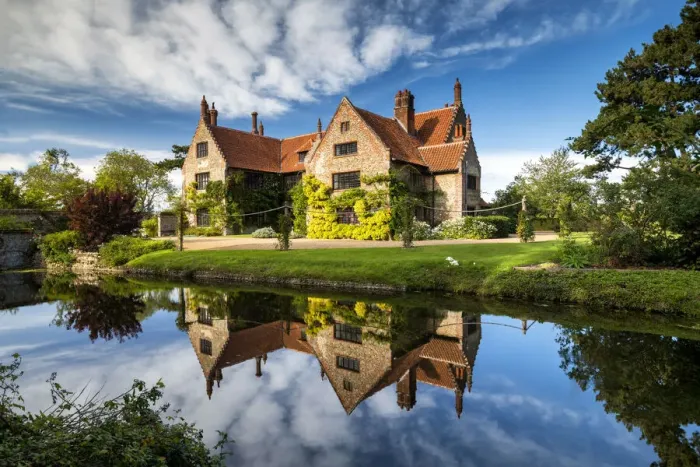Framed Print : Hindringham Hall Reflecting in Moat, Norfolk, England Framed Print : Hindringham Hall Reflecting in Moat, Norfolk, England