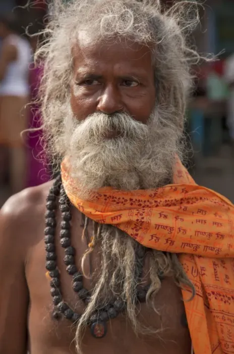 Framed Print : A Hindu holy man, or Sadhu, near Manikula on the outskirts of Kolkata
