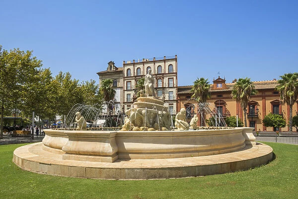 Hispalis fountain, Sevilla, Andalusia, Spain