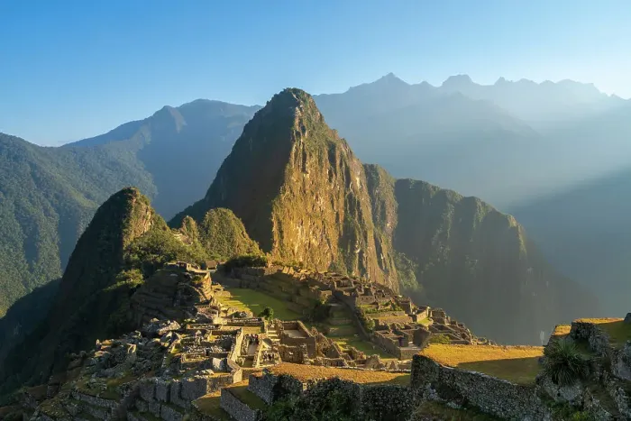 Framed Print : Historic ancient archeological Incan Machu Picchu on mountain in Andes at sunrise, Cuzco Region, Peru Framed Print : Historic ancient archeological Incan Machu Picchu on mountain in Andes at sunrise, Cuzco Region, Peru