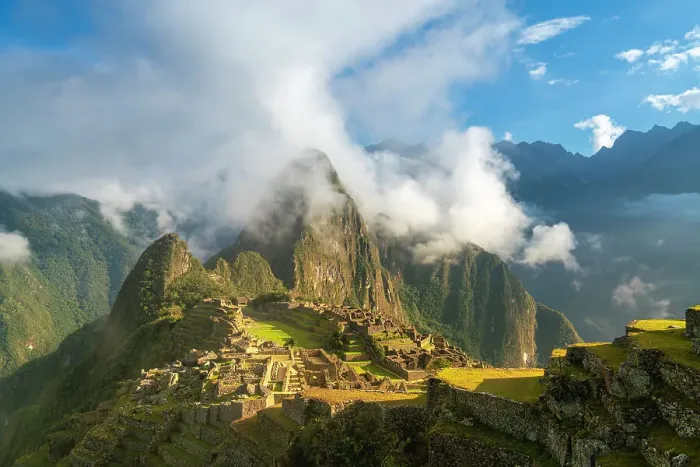 Framed Print : Historic ancient archeological Incan Machu Picchu on mountain in Andes at sunrise, Cuzco Region, Peru Framed Print : Historic ancient archeological Incan Machu Picchu on mountain in Andes at sunrise, Cuzco Region, Peru