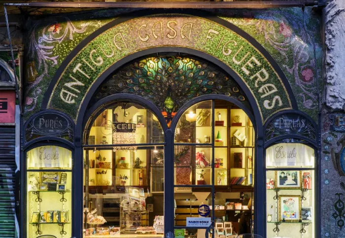 Framed Print : The historic Antigua Casa Figueras pastry shop, Barcelona, Catalonia, Spain Framed Print : The historic Antigua Casa Figueras pastry shop, Barcelona, Catalonia, Spain