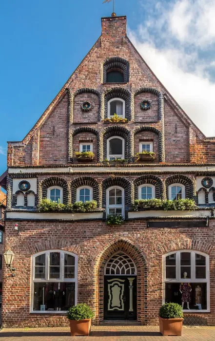 Framed Print : Historic brick house in Heiligengeiststrasse in the old town, Luneburg, Lower Saxony, Germany Framed Print : Historic brick house in Heiligengeiststrasse in the old town, Luneburg, Lower Saxony, Germany