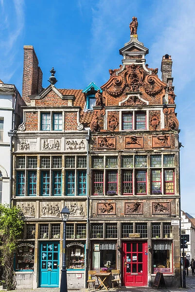 Historic building in Patershol district, Ghent, East Flanders, Belgium