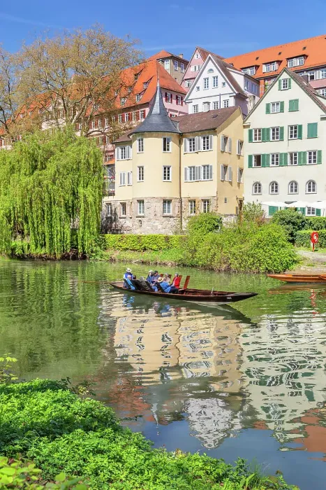 Framed Print : Historic cenre with Holderlinturm tower on Neckar River, Tubingen, Baden Wurttemberg, Germany