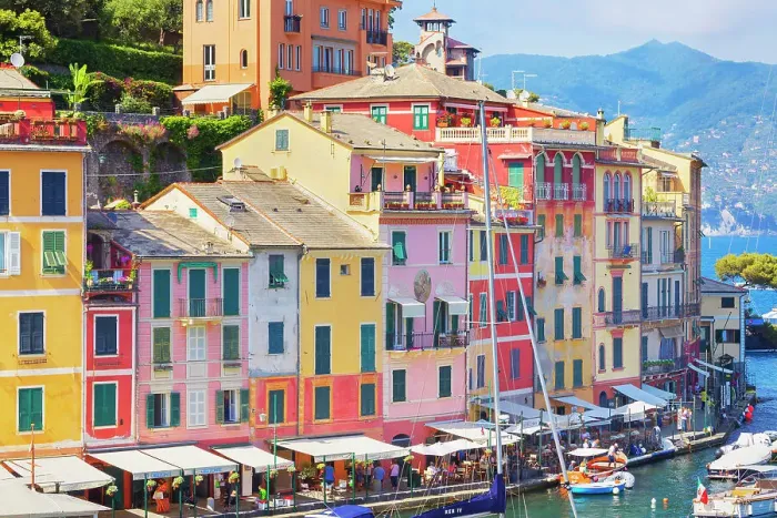 Framed Print : Historic district and marina view, Portofino, Liguria, Italy Framed Print : Historic district and marina view, Portofino, Liguria, Italy