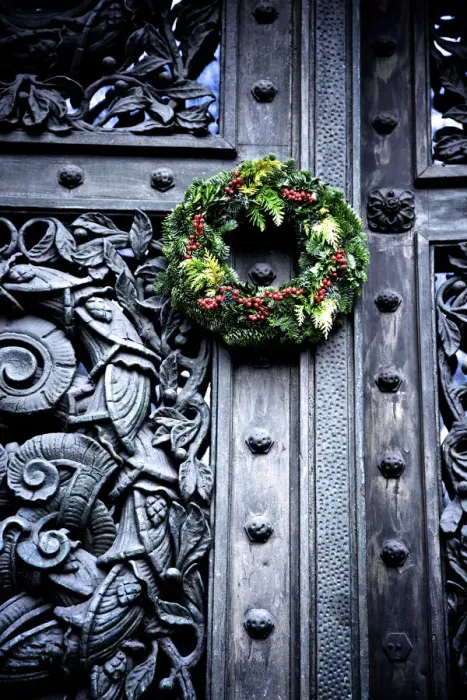 Framed Print : Historic Door with Xmas Wreath, Berlin, Germany, Europe Framed Print : Historic Door with Xmas Wreath, Berlin, Germany, Europe