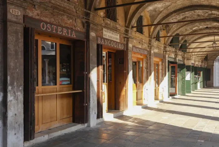 Framed Print : Historic Financial District Banco Giro; Rialto, Venice, Italy
