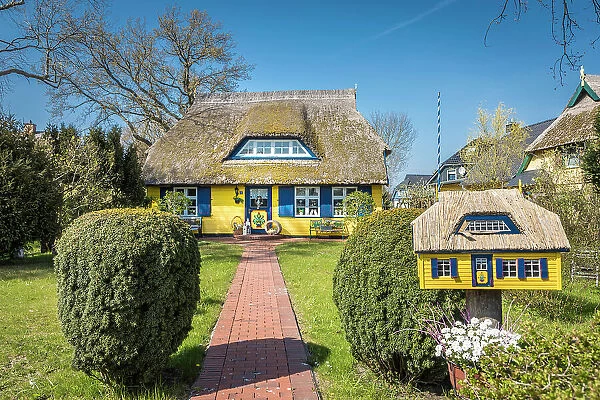 Historic fisherman's house in Born am Darss, Mecklenburg-West Pomerania, North Germany, Germany