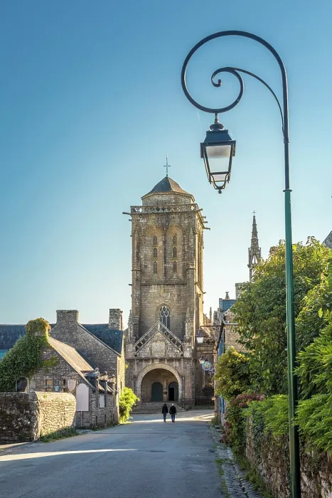 Framed Print : Historic granite stone houses at Place de l'Eglise in Locronan, Finistere, Brittany, France Framed Print : Historic granite stone houses at Place de l'Eglise in Locronan, Finistere, Brittany, France