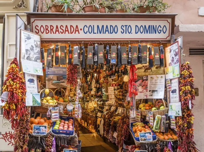 Framed Print : Historic grocery store with sausages in the old town of Palma de Mallorca, Mallorca Framed Print : Historic grocery store with sausages in the old town of Palma de Mallorca, Mallorca
