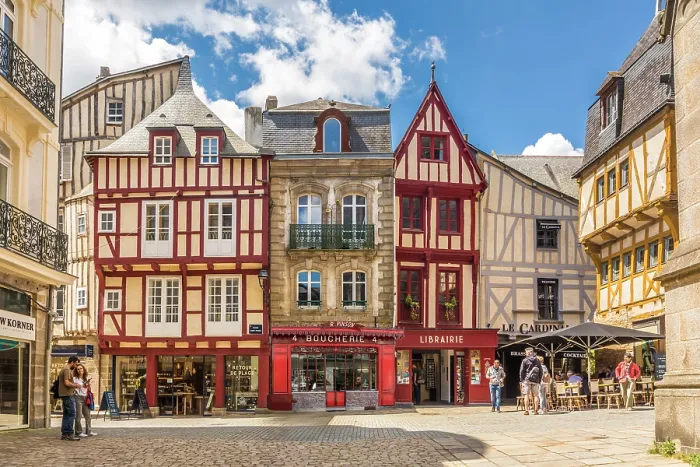 Framed Print : Historic Hachwerk houses in the old town of Vannes, Morbihan, Brittany, France Framed Print : Historic Hachwerk houses in the old town of Vannes, Morbihan, Brittany, France