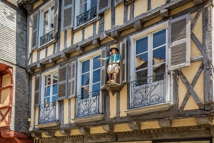 Framed Print : Historic half-timbered house on Rue Kereon in Quimper, Finistere, Brittany, France Framed Print : Historic half-timbered house on Rue Kereon in Quimper, Finistere, Brittany, France