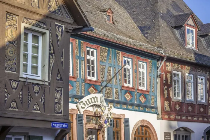 Framed Print : Historic half-timbered houses in the wine village of Hattenheim, Rheingau, Hesse, Germany Framed Print : Historic half-timbered houses in the wine village of Hattenheim, Rheingau, Hesse, Germany