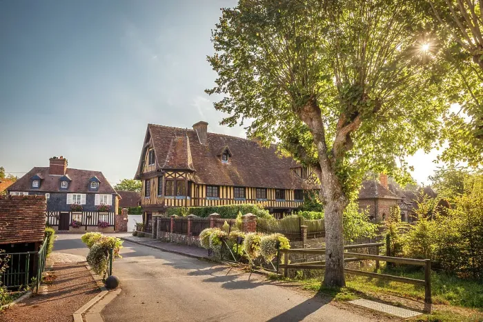 Framed Print : Historic half-timbered mansion in Beuvron-en-Auge, Calvados, Normandy, France Framed Print : Historic half-timbered mansion in Beuvron-en-Auge, Calvados, Normandy, France