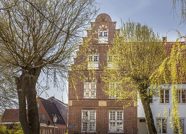 Historic houses in Friedrichstadt, North Friesland, Schleswig-Holstein, Germany