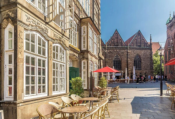 Historic houses on the market square, Bremen, Germany