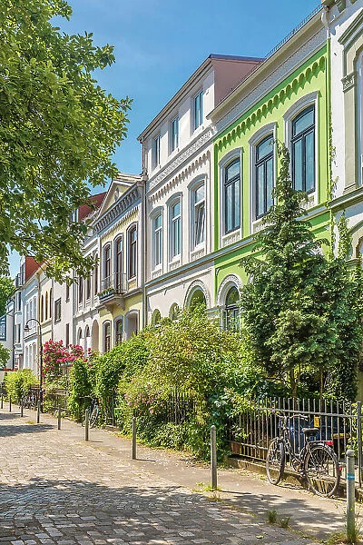 Historic houses in the Ostentor district, Bremen, Germany