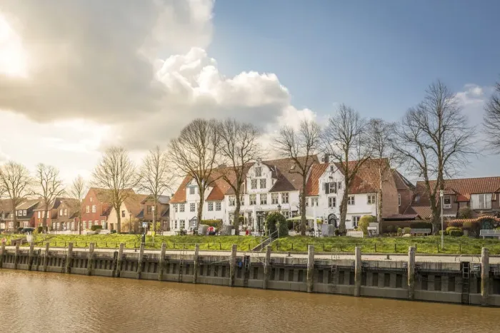 Framed Print : Historic houses at the port of Toenning, North Friesland, Schleswig-Holstein Framed Print : Historic houses at the port of Toenning, North Friesland, Schleswig-Holstein